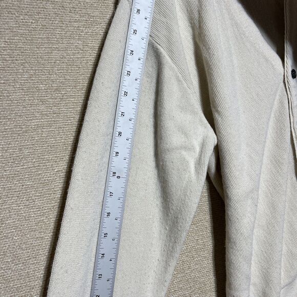 Vintage Expressions International Mens Cardigan Sweater Medium Grandpa USA Cream - Picture 6 of 7